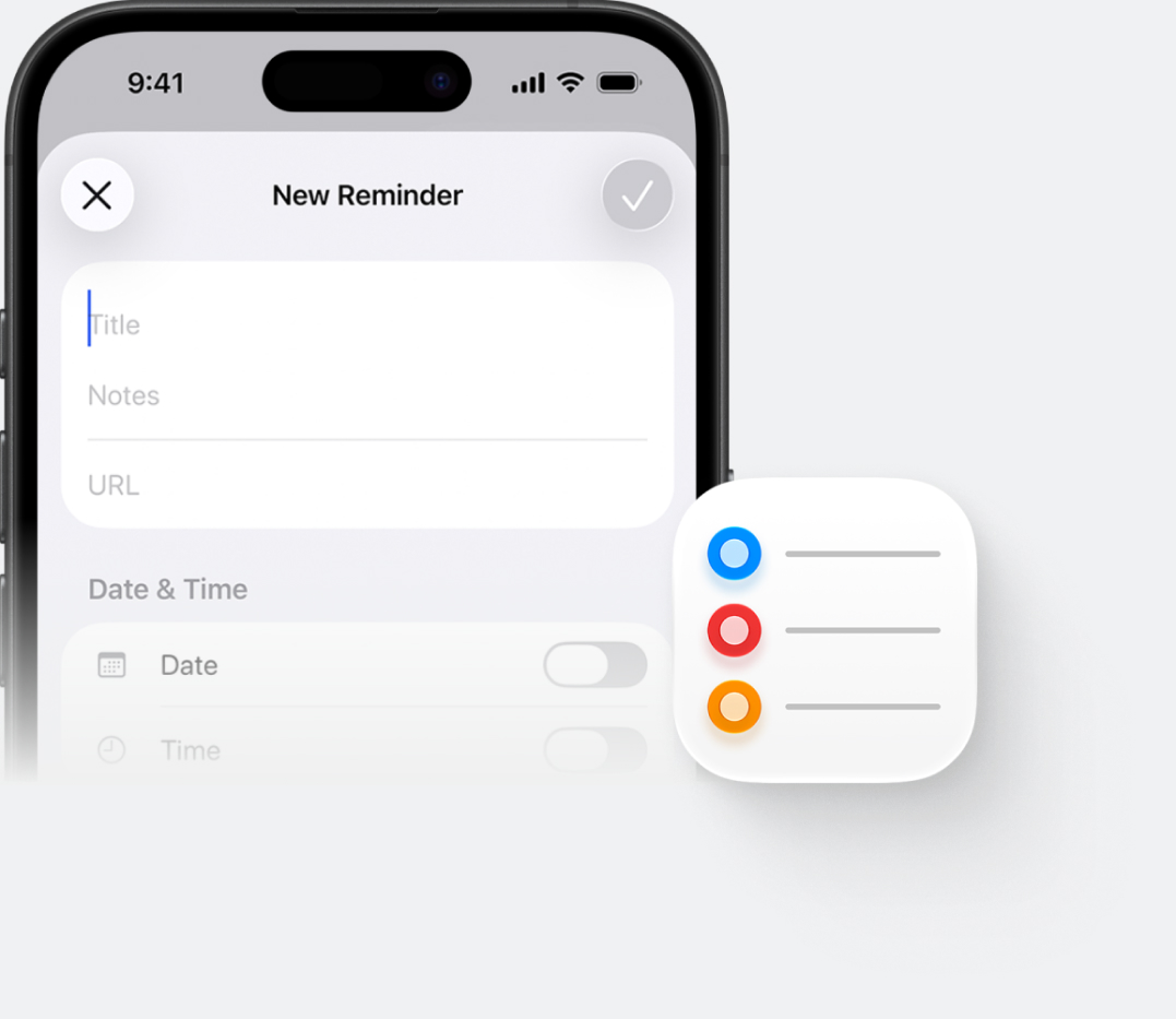 Apple Reminders shown on an iPhone.